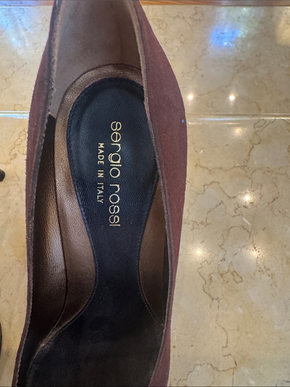 Sergio Rossi Brown Pointed Suede Pumps - Picture 2 of 5